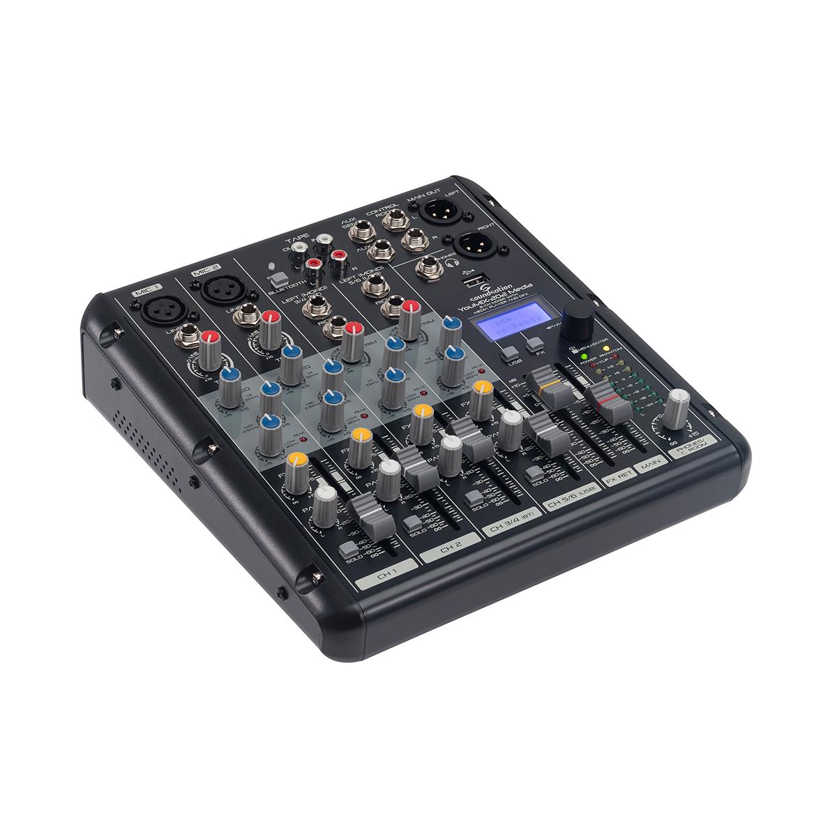 SOUNDSATION 6-kanalni profesionalni mikser YOUMIX-202 MEDIA, 23x25x7cm, Crni