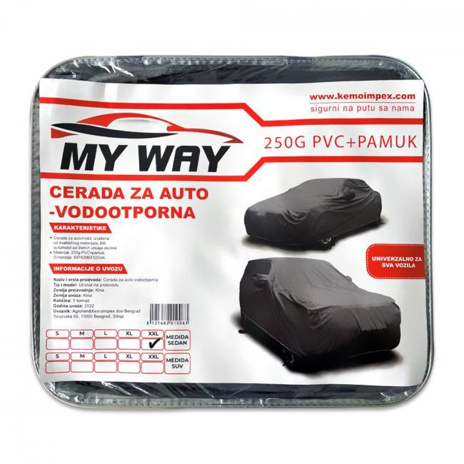 My Way Cerada za auto, Vodootporna, 533x196x150cm, Crna