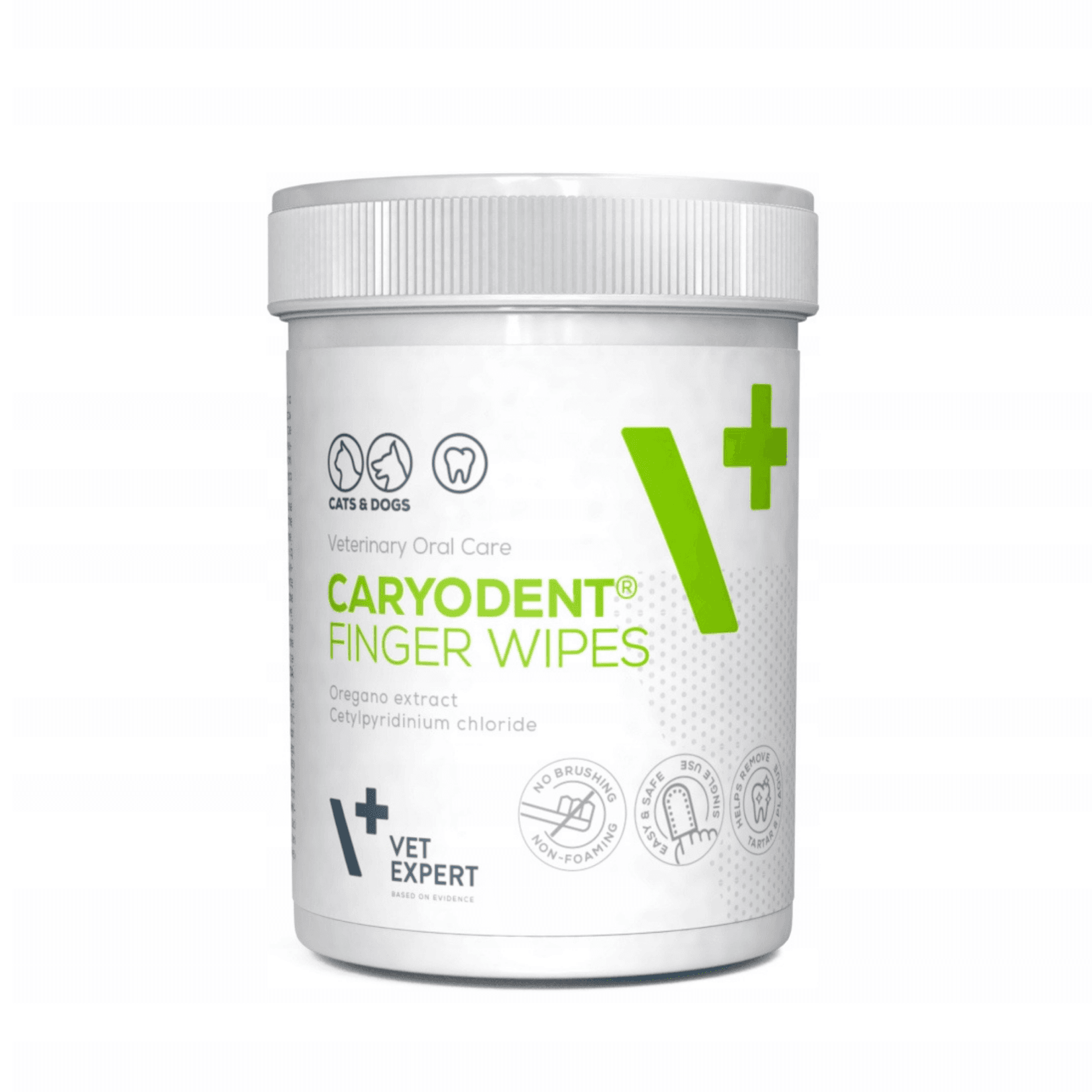 VetExpert Naprstci za oralnu higijenu pasa i mačaka za kontrolu plaka i svež dah bez četkanja, CARYODENT Finger Wipes, 50 kom