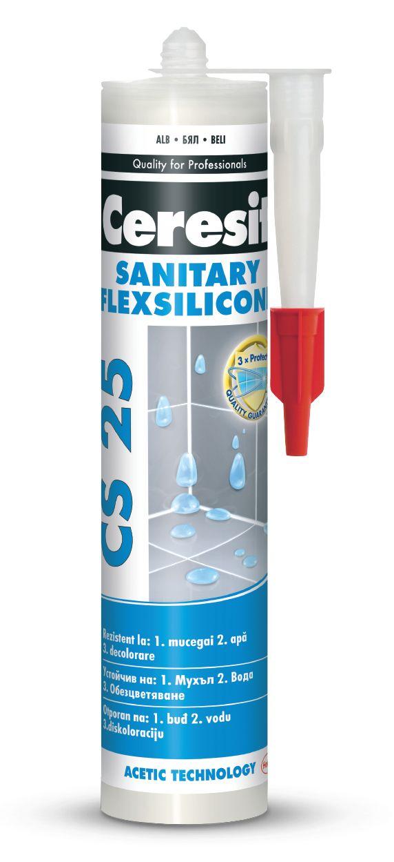 CERESIT Sanitarni silikon CS25TP, 280ml, Sivi