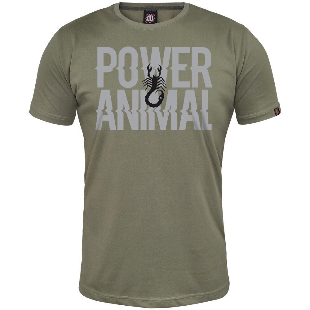 011Shop Muška majica kratkih rukava "Power animal", Maslinasta