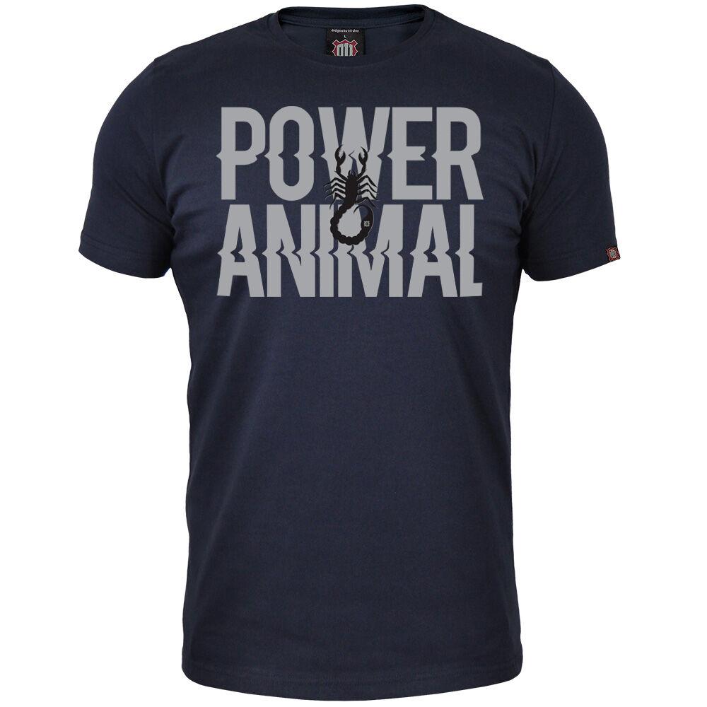 011Shop Muška majica kratkih rukava "Power animal", Teget