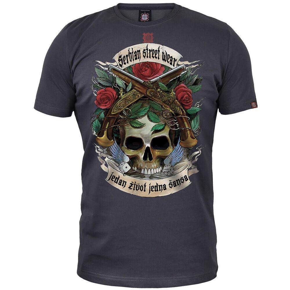 011Shop Muška majica kratkih rukava "Jedan život, jedna šansa", Tamnosiva