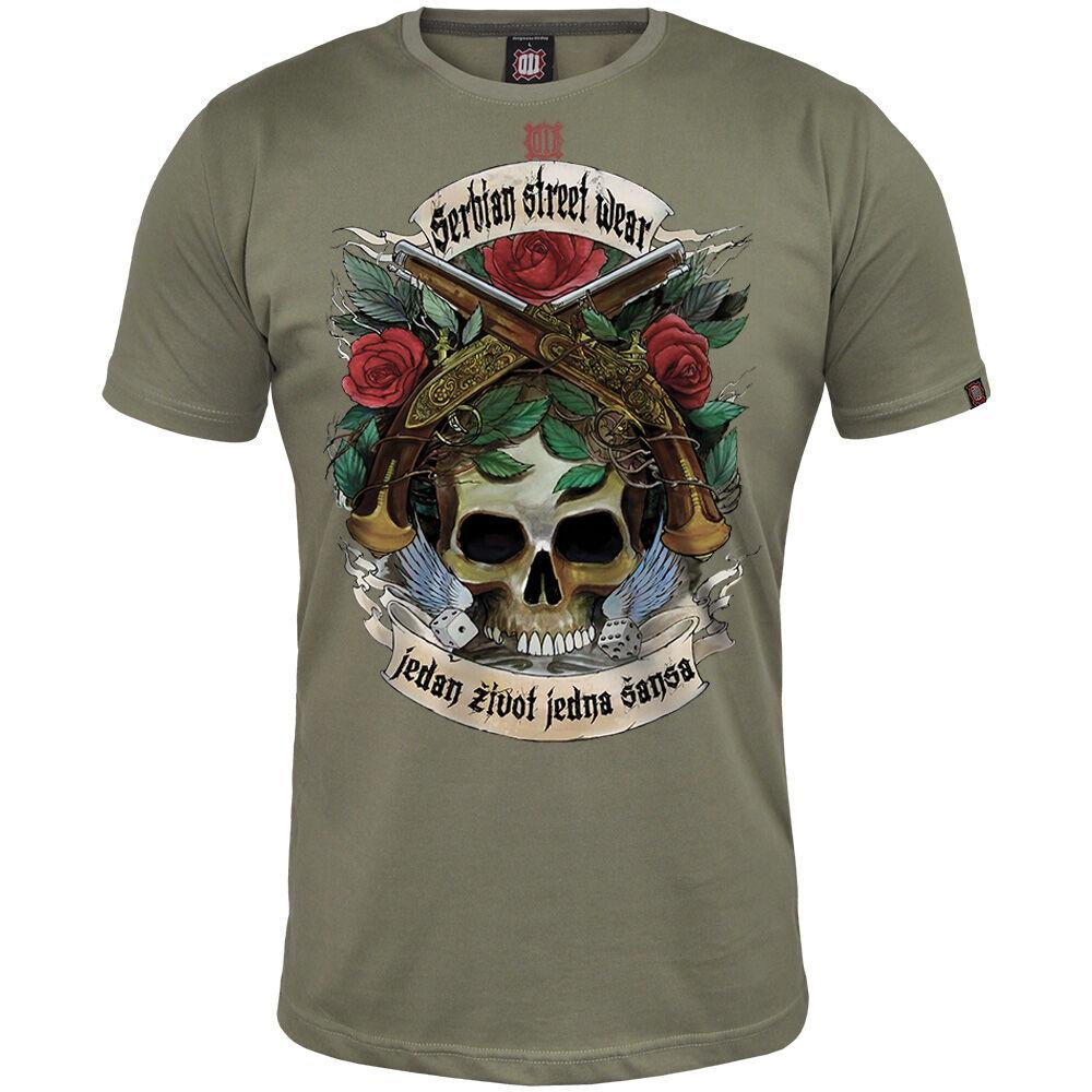011Shop Muška majica kratkih rukava "Jedan život, jedna šansa", Maslinasta