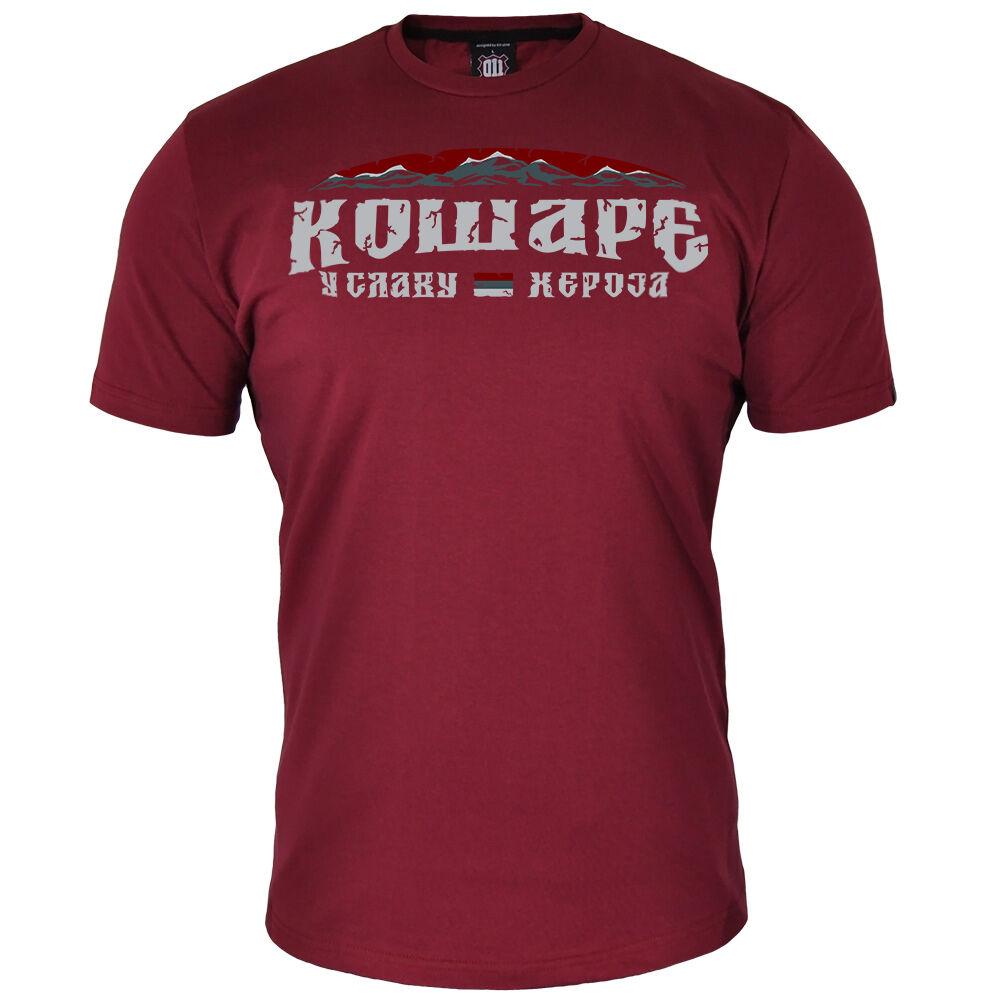011Shop Muška majica kratkih rukava "Košare - U slavu heroja!", Bordo