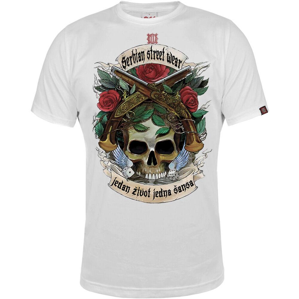 011Shop Muška majica kratkih rukava "Jedan život, jedna šansa", Bela