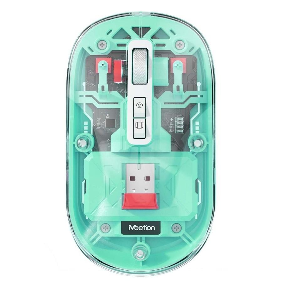 MEETION Bežični punjivi miš BTM005GN, 2.4GHZ, Zeleni