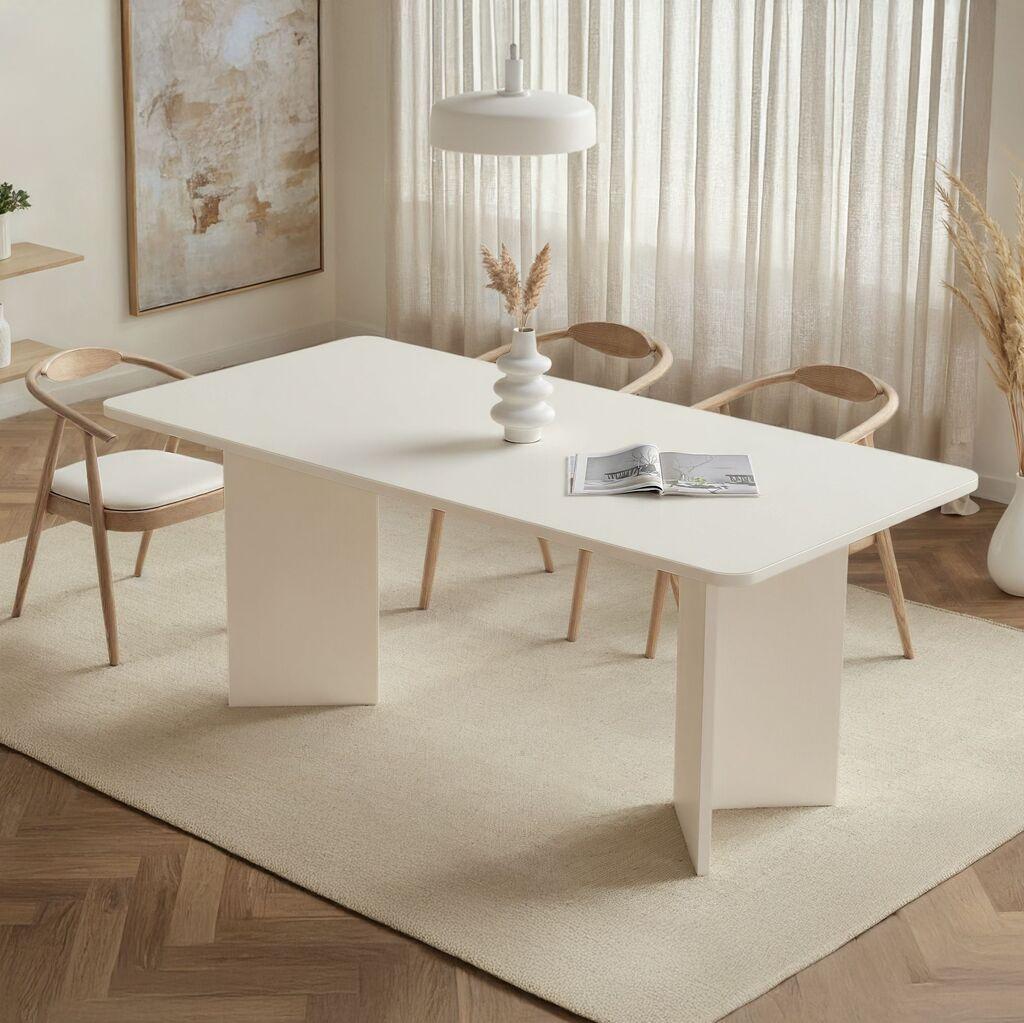 Nordure Trpezarijski sto, 180x75x90cm, Beli