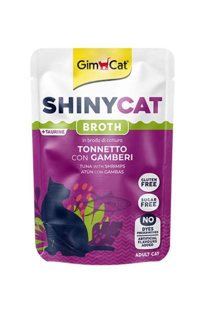 GimCat Vlažna hrana za mačke Shinycat, Tuna i škampi, 70g