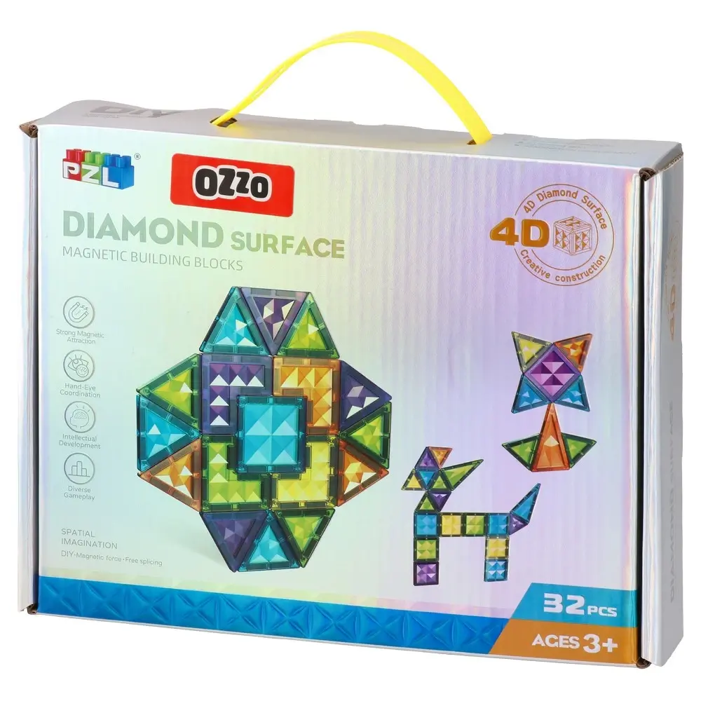 Ozzo Magnetne kocke za decu Diamond surface, 4D, 32 komada