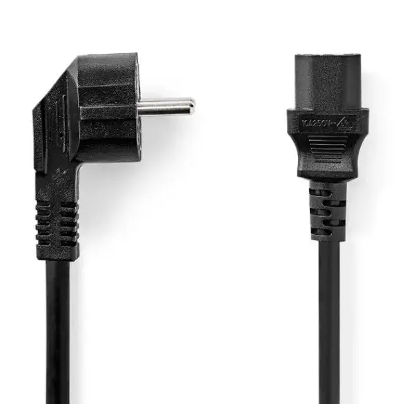 Nedis Naponski kabl sa uzemljenjem (IEC-320-C13) CEGL10015BK30 (PC-186), Ugaoni, 3m, Crni