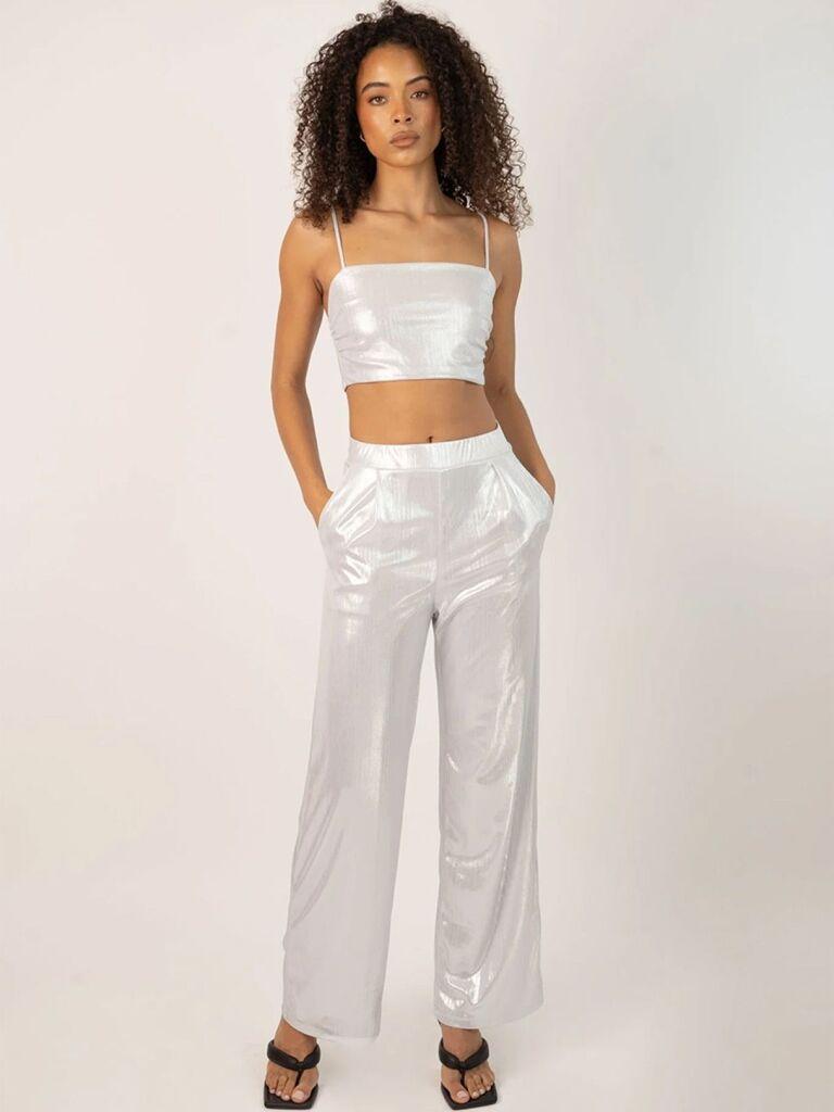 Jaded Rose Ženske pantalone Lilo, Biserne