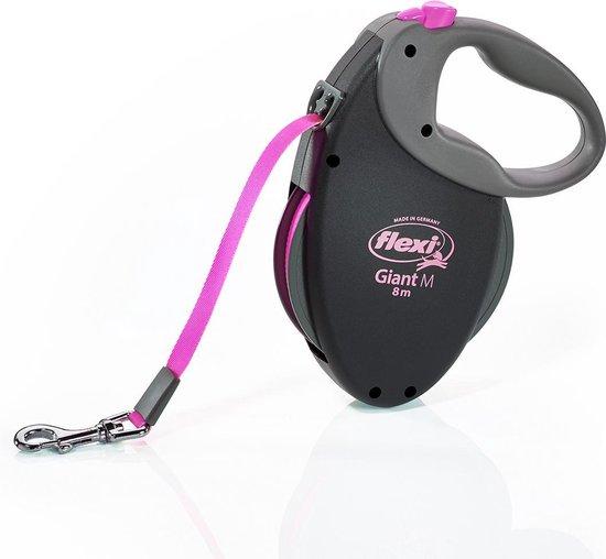 FLEXI Povodac za pse Giant Tape M, 8m, Do 25 kg, Crno-roze
