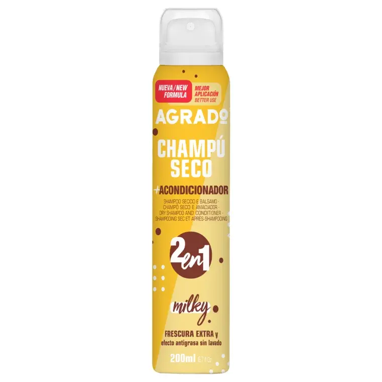 Agrado Šampon u spreju 2u1 za suvo pranje kose Milky, 200 ml