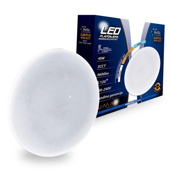 Lumax LED plafonjera Stella Starry Lumplo, 45W, 3CCT, 6000/4000/3000K, 3600lm, 380X68