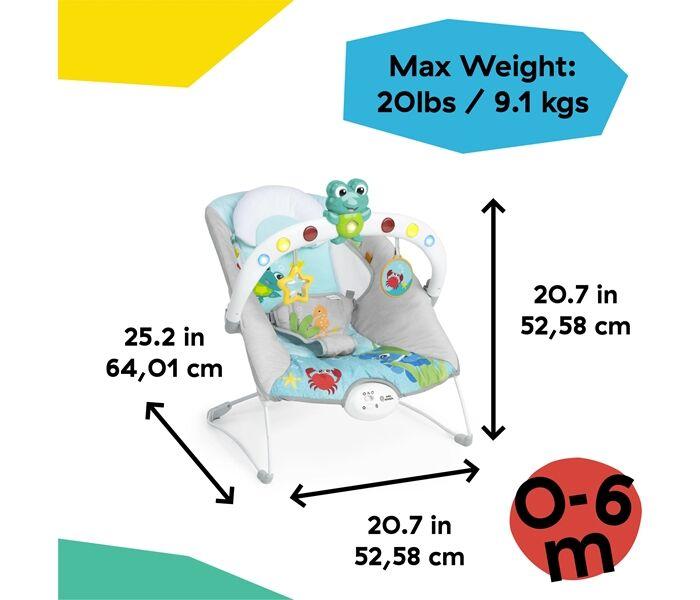 Kids II Muzička ležaljka za bebe Kick To It Neptune, 0-6M, Šarena