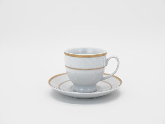 AMC HOME Set šolja sa tacnom Fionna, Beli, 6 komada