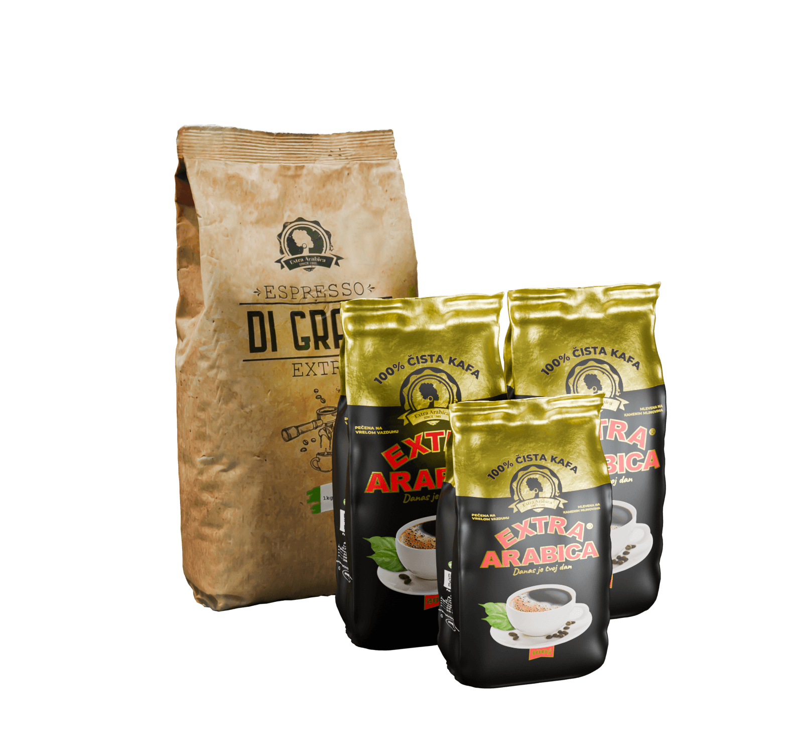 Di Grano Kafa u zrnu Espresso Extra 1kg + Domaća kafa Extra Arabica 500g
