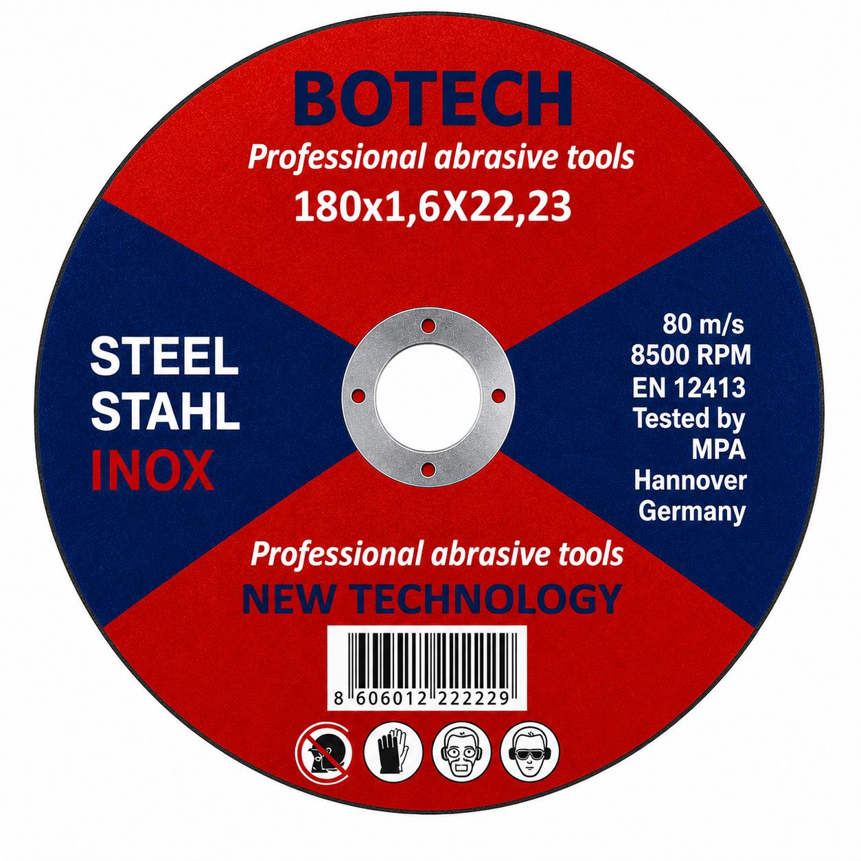 Botech Rezna ploča, Inox, 180x1,6x22mm