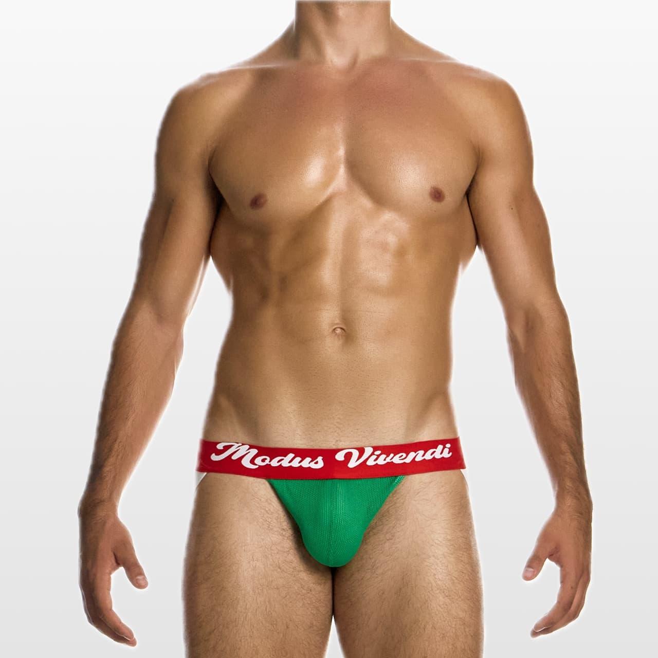 Modus Vivendi Muški jockstrap sportski sa pojasom, Zeleni