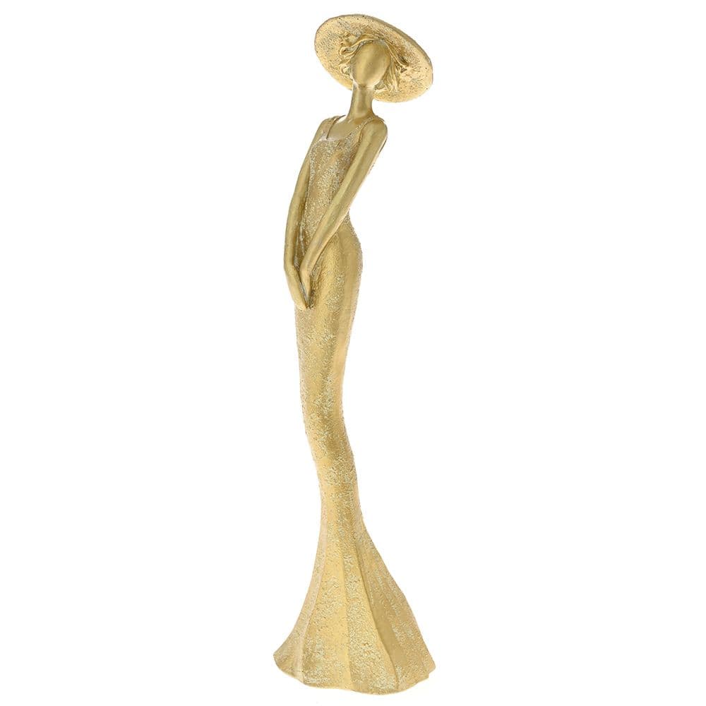 DIKER HOME Figura devojka, Zlatne boje