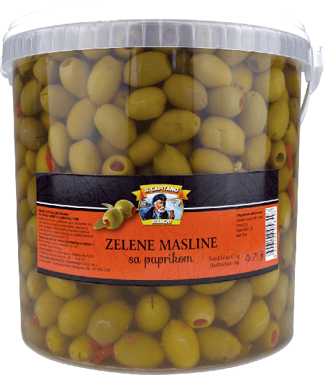 IL CAPITANO Zelene masline punjene paprikom, 4kg