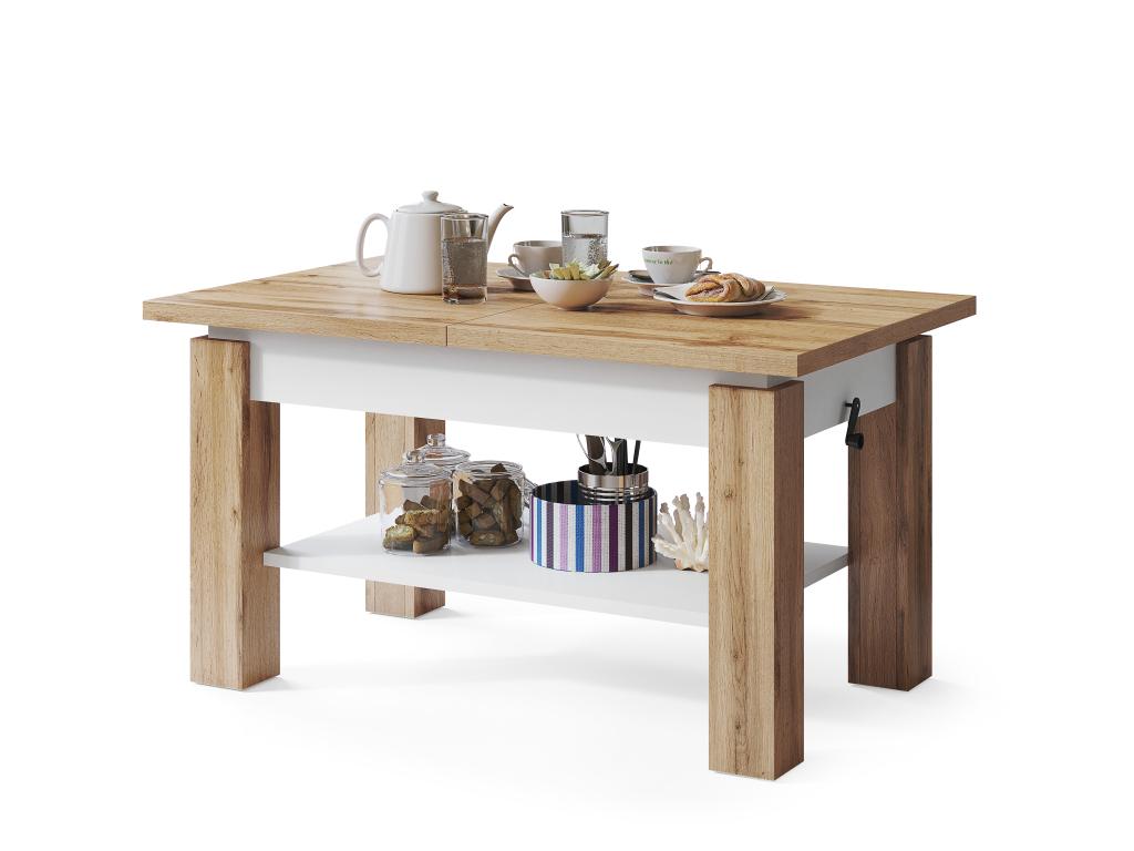 Mazzoni Multifunkcionalni sto na razvlačenje Astoria Craft, 110-150x57-59x68cm,  Hrast - beli