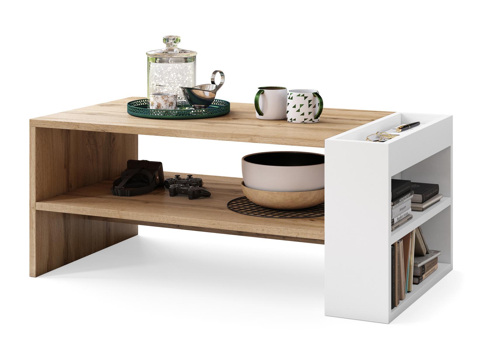 Mazzoni Klub sto Nefri, 100x42x55cm, Hrast - beli