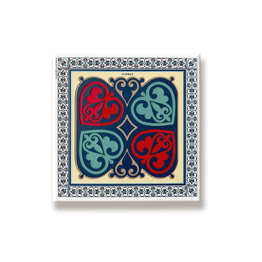 Perun Grafix Keramički podmetač Raška Svetli ornament