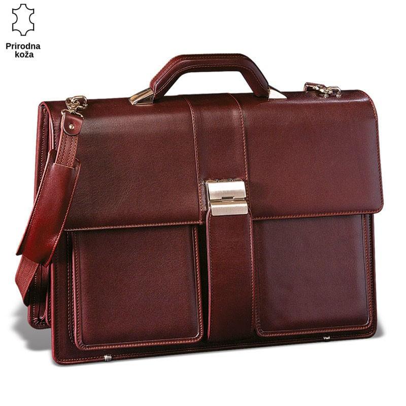 Princ Leather Muška kožna tašna Diplomat, Braon