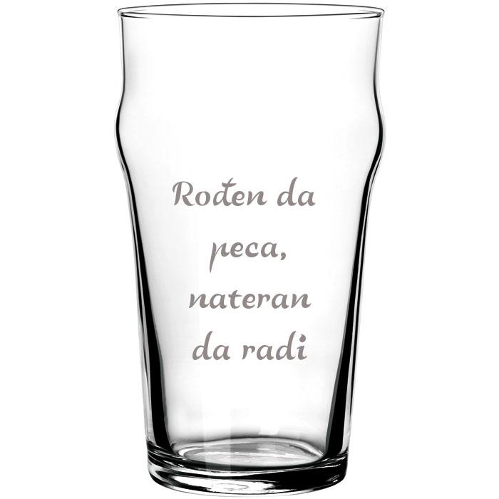 HAPPY PUMPKIN Čaša za pivo ''Rođen da peca, nateran da radi''