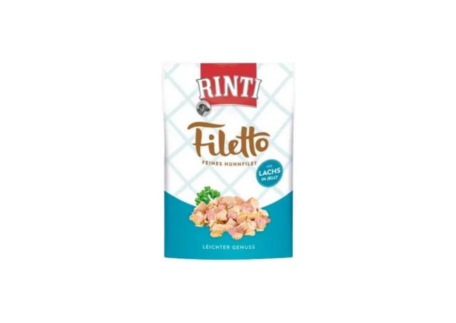 RINTI FILETTO Sosić za pse, Piletina i losos u želeu, 100g