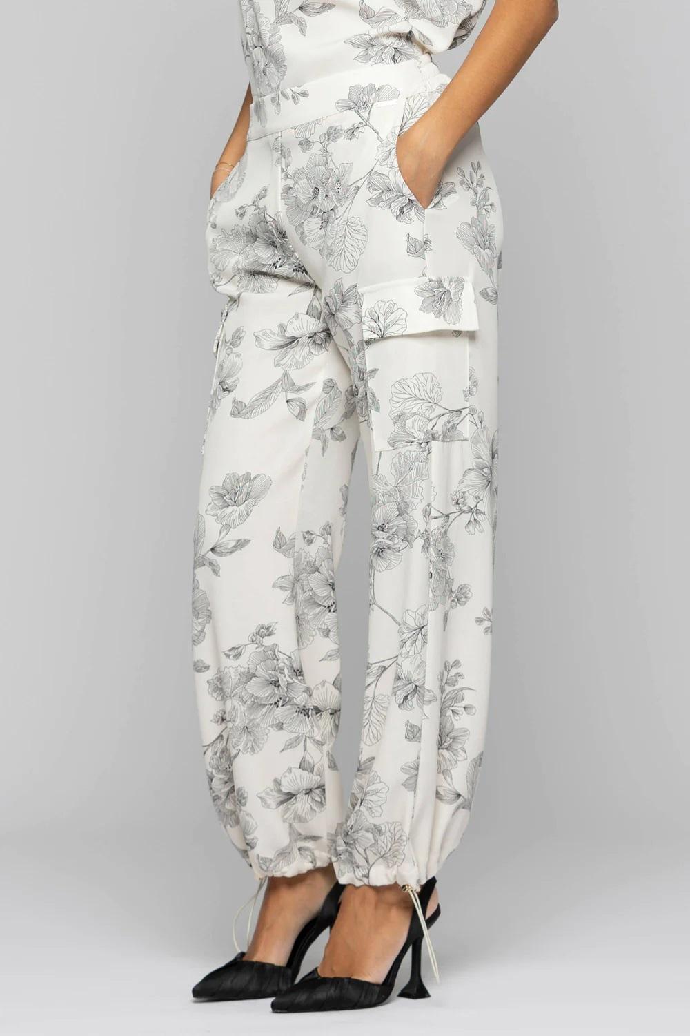 KOCCA Ženske pantalone P24PPF1954ABFA0000-F6018, Sivo-bele