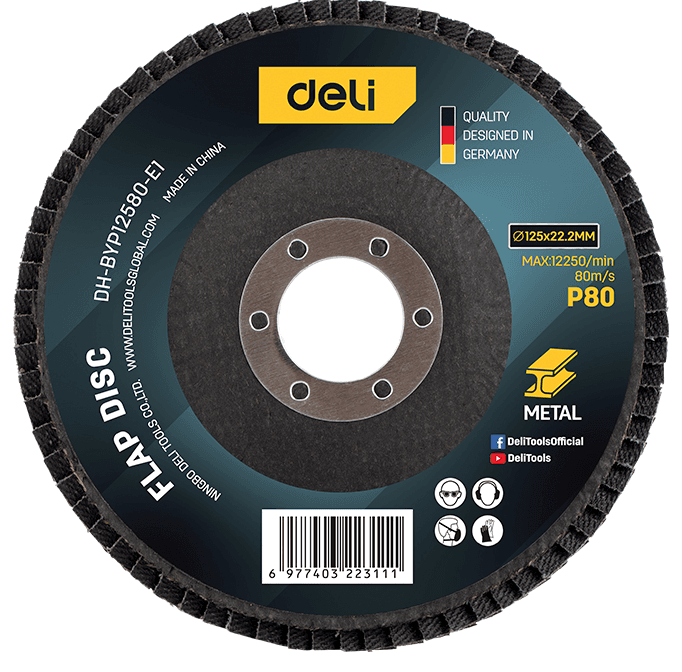 DELI ALATI Lamelarni brusni disk al EDH-BYP12580-E1, 125 mm g80