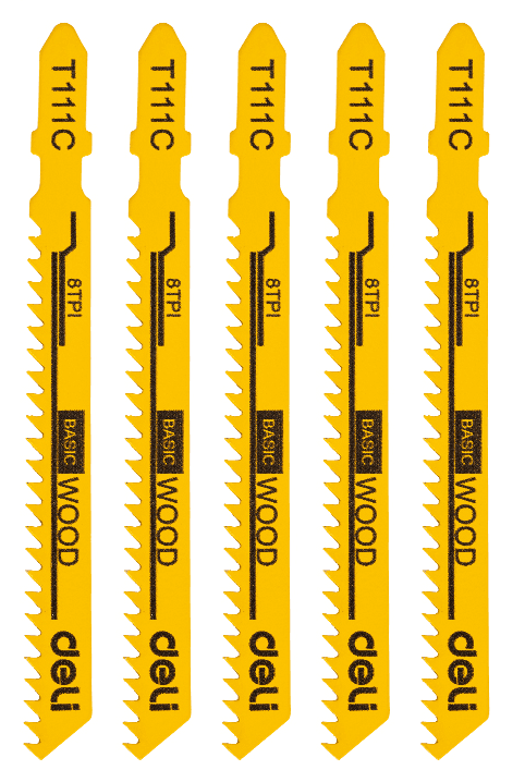 DELI ALATI Set ubodnih testera za drvo EDH-QJT008-E1, 74mm, 8 zuba, 5 komada