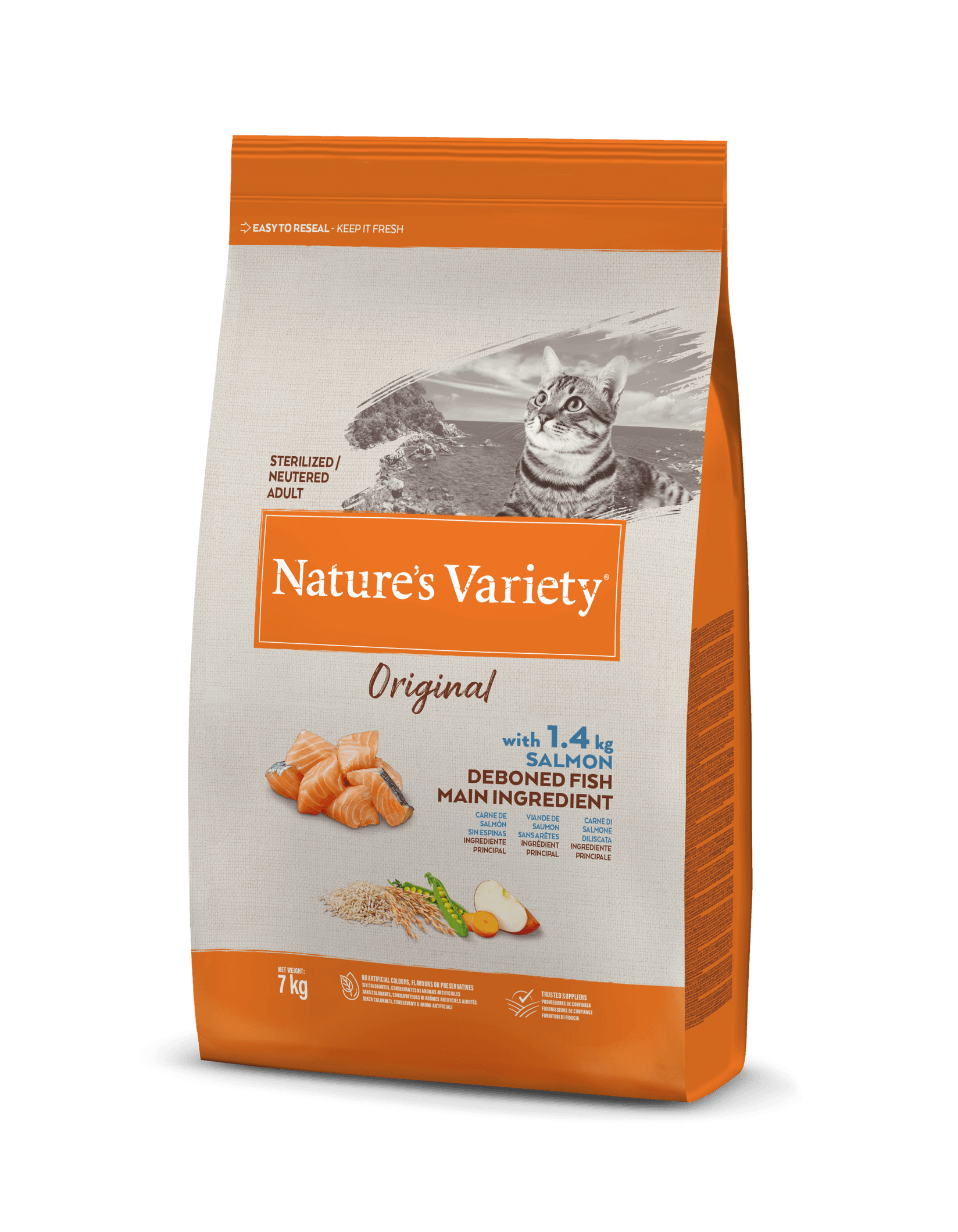 NATURE'S VARIETY Suva hrana sa ukusom lososa za odrasle sterilisane mačke Original 7kg