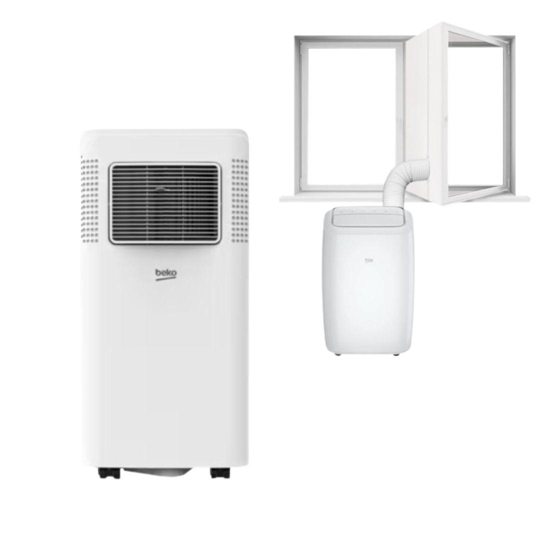 Beko Pokretna klima BP209H, 9000 BTU, Bela+Kit za prozor za odvod za prenosive klime