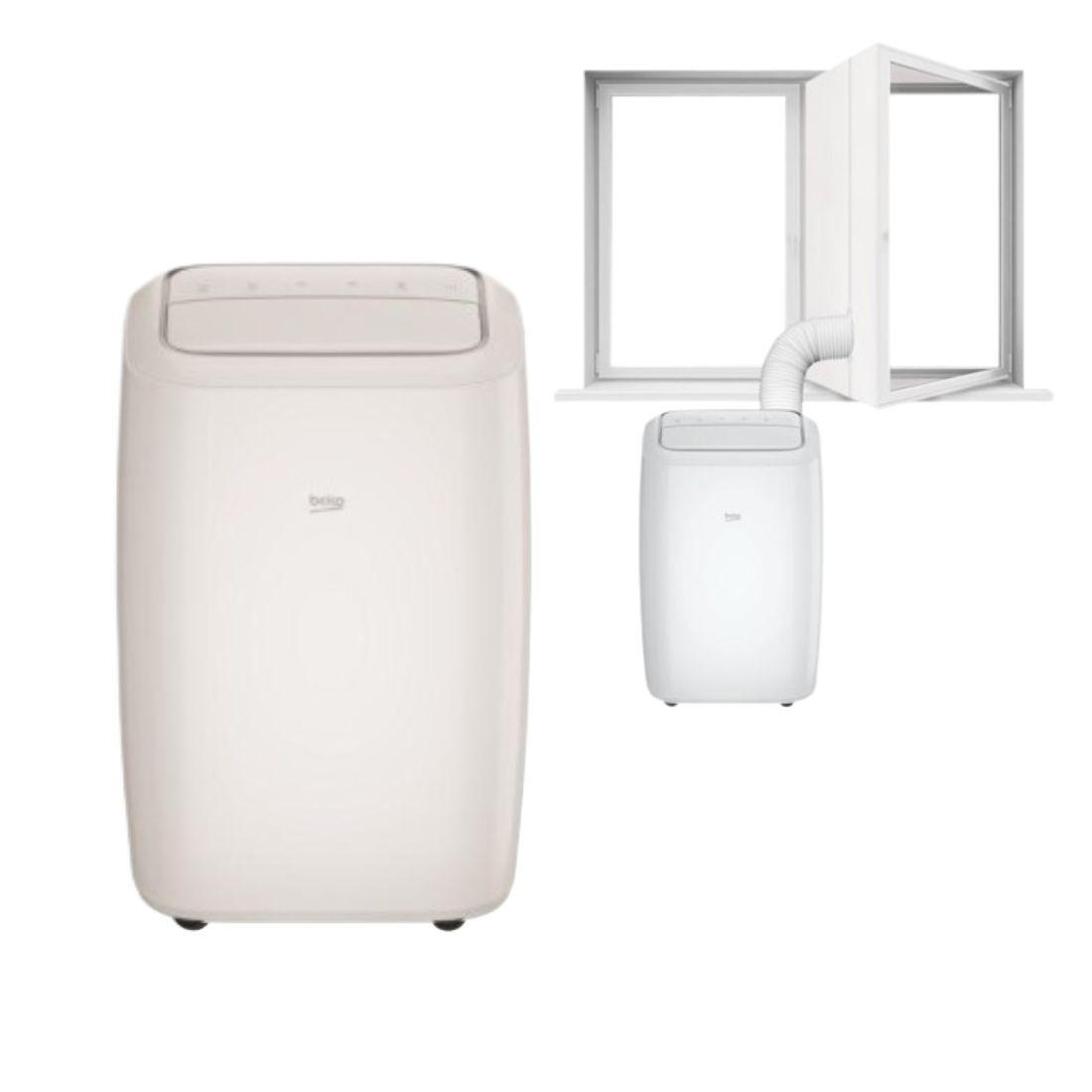 Beko Pokretna klima BP 1125 H, 11942 BTU, Bela+Kit za prozor za odvod za prenosive klime