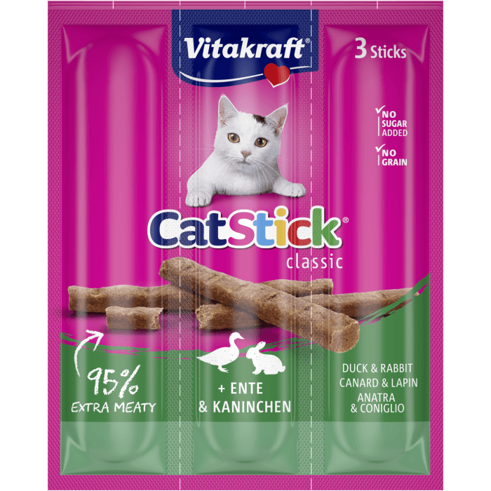 VITAKRAFT Poslastica za mačke pačetina i zečetina 18g 3/1
