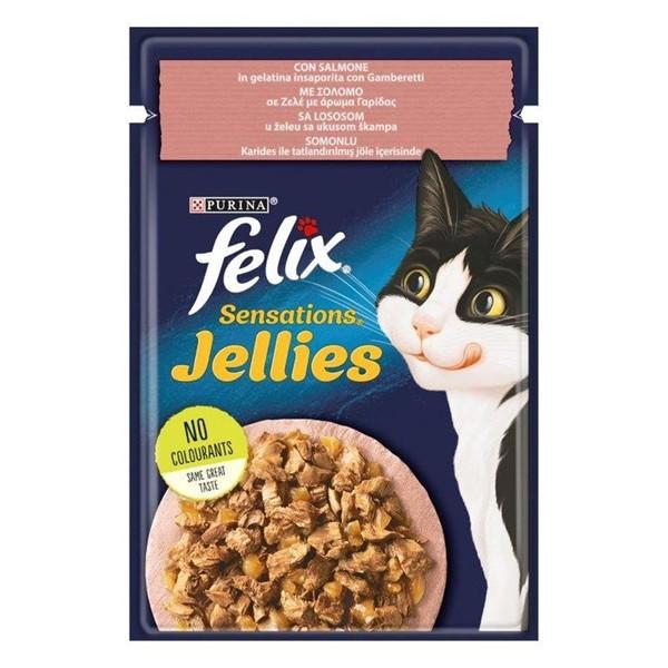 FELIX Vlažna hrana za mačke Sensation Losos i Škampi 85g