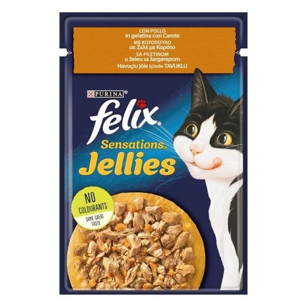 FELIX Vlažna hrana za mačke kesica Sensation Piletina i šargarepa 85g