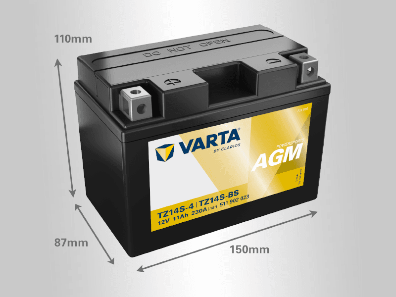 Varta Akumulator Powersports AGM TTZ14S-BS, 12V, 11Ah, L+