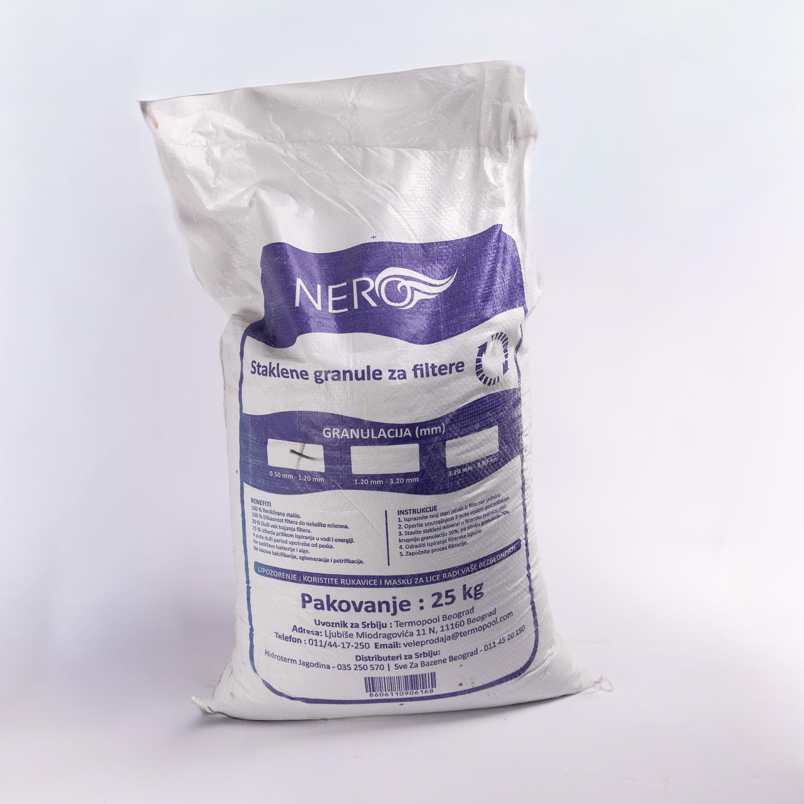 Nero Filterska ispuna Staklene granule 0,5 - 1,0mm 25 kg
