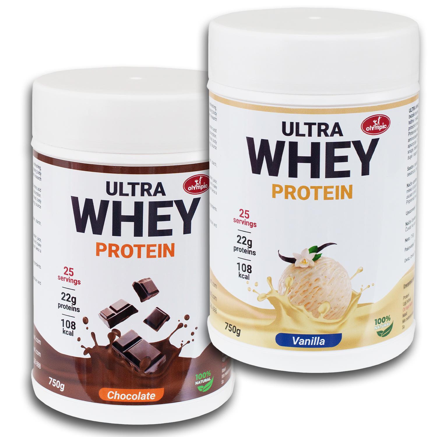 Olympic Ultra Whey Protein, Vanila i Čokolada, 750g, 2 komada